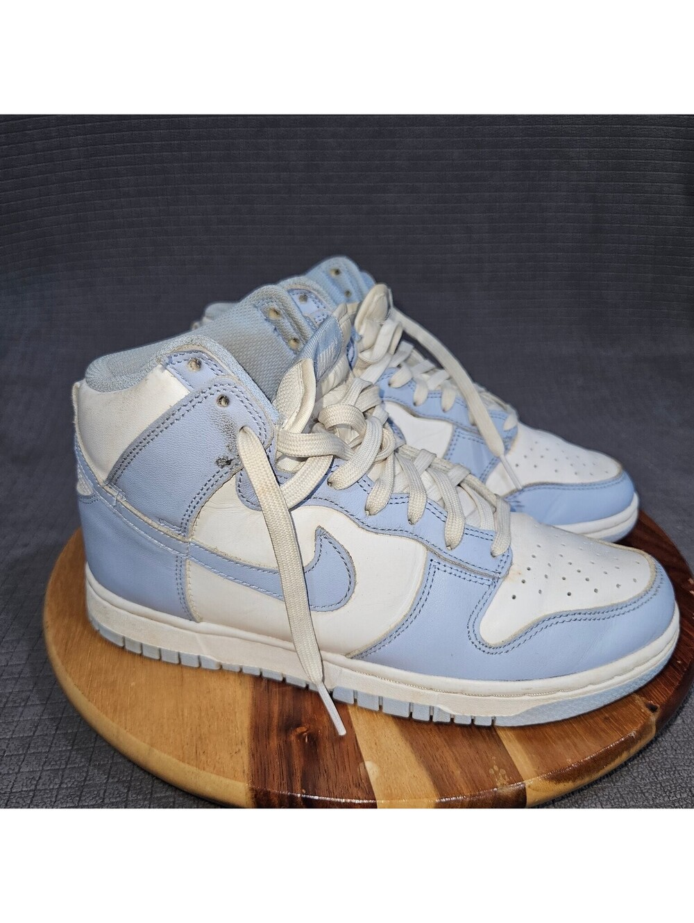 Nike Athletic Shoes Women's Dunk High Blue White US 7 Leather High Top